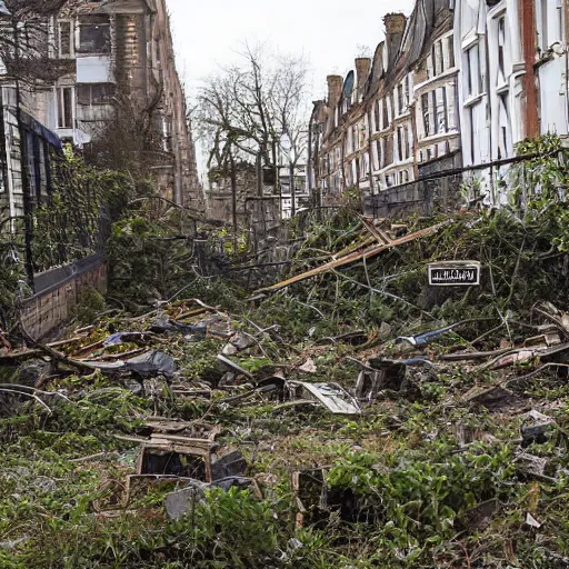 Image similar to photo of an overgrown london in ruins