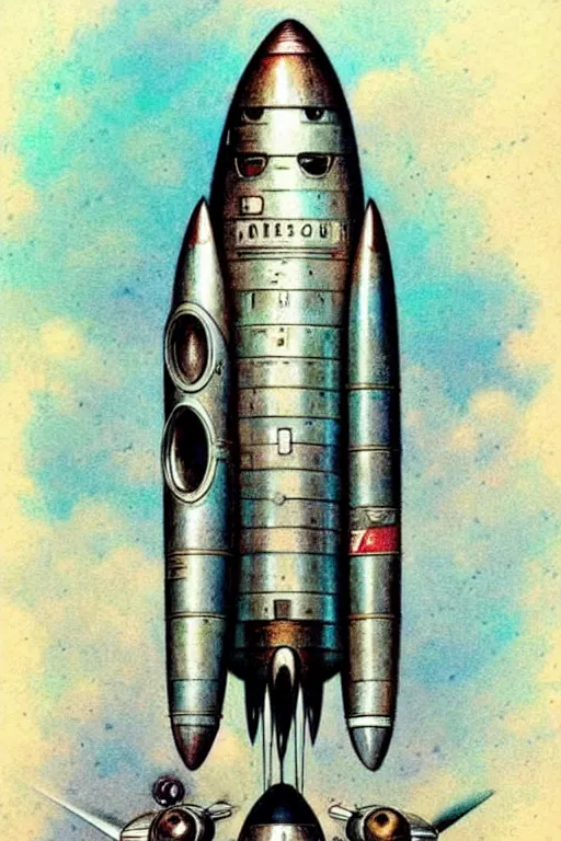 Image similar to (((((1950s rocketship . muted colors.))))) by Jean-Baptiste Monge !!!!!!!!!!!!!!!!!!!!!!!!!!!
