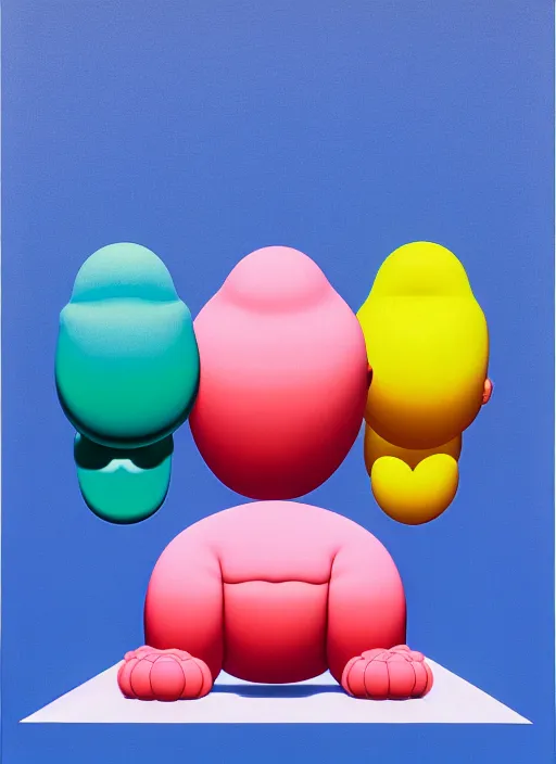 Prompt: inflated men by shusei nagaoka, kaws, david rudnick, airbrush on canvas, pastell colours, cell shaded, 8 k,