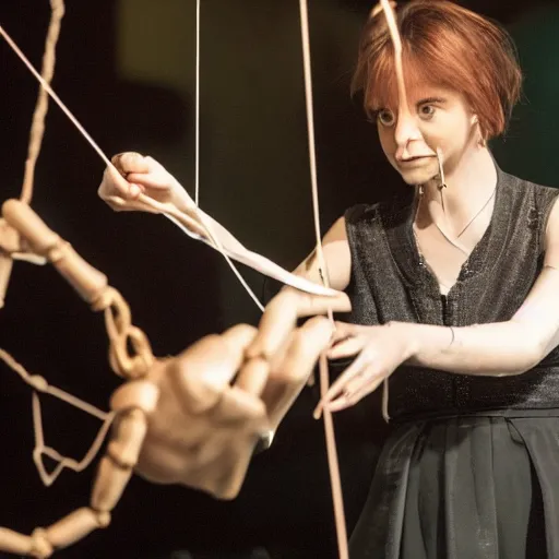 Image similar to a real person on marionette strings