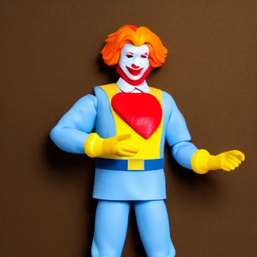 Prompt: ronald mcdonald action figure, high resolution product photography