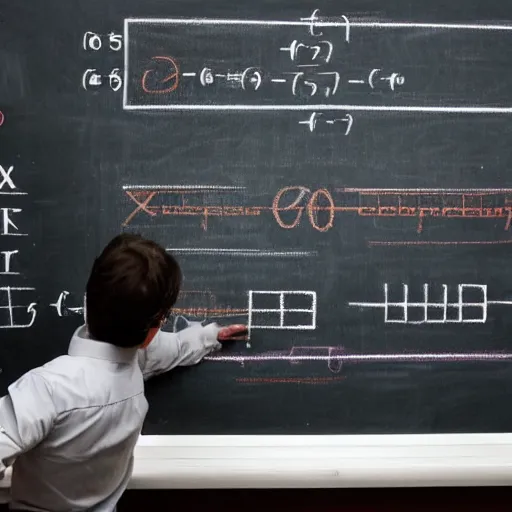 Prompt: a professor solving x+2=0 in a chalkboard
