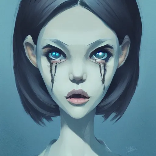 Image similar to face icon stylized minimalist scary stories to tell in the dark, loftis, cory behance hd by jesper ejsing, by rhads, makoto shinkai and lois van baarle, ilya kuvshinov, rossdraws global illumination