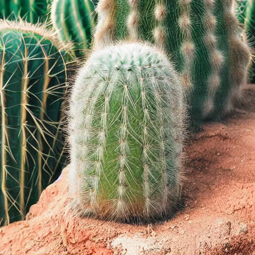 Prompt: a professional photo of a very fluffy cactus