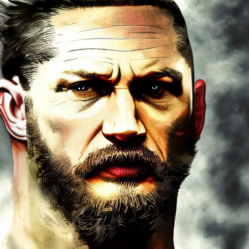 Image similar to Tom Hardy in wolverine suit Digital art 4K quality Photorealism