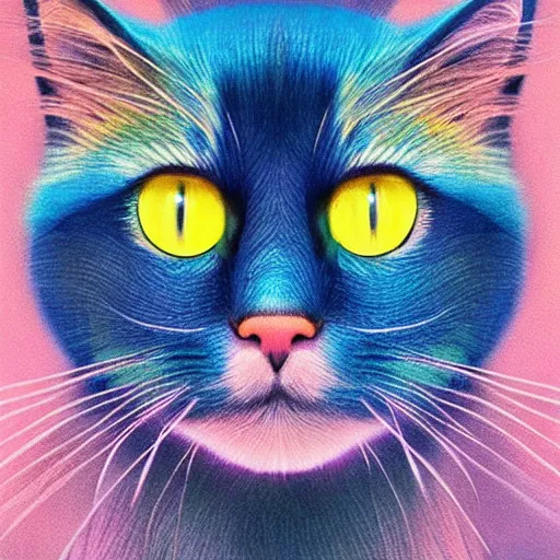 Prompt: symmetry!! portrait of beautiful ragdoll cat, long cat hairs, big cat eyes, colorful lighting, hyperrealistic, trending on pixiv fanbox, style of marvel cinematic universe,