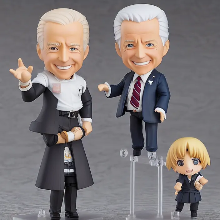 Image similar to an anime nendoroid figurine of Joe Biden, fantasy, figurine , product photo