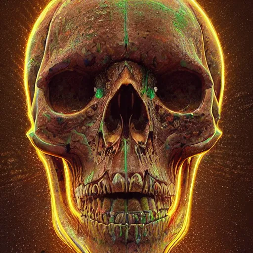 Image similar to portrait_of_a_melting_skull._intricate_abstract._intricate_artwork._by_Tooth_Wu_wlop_beeple_dan_mumford._octane_render_trending_on_artstat