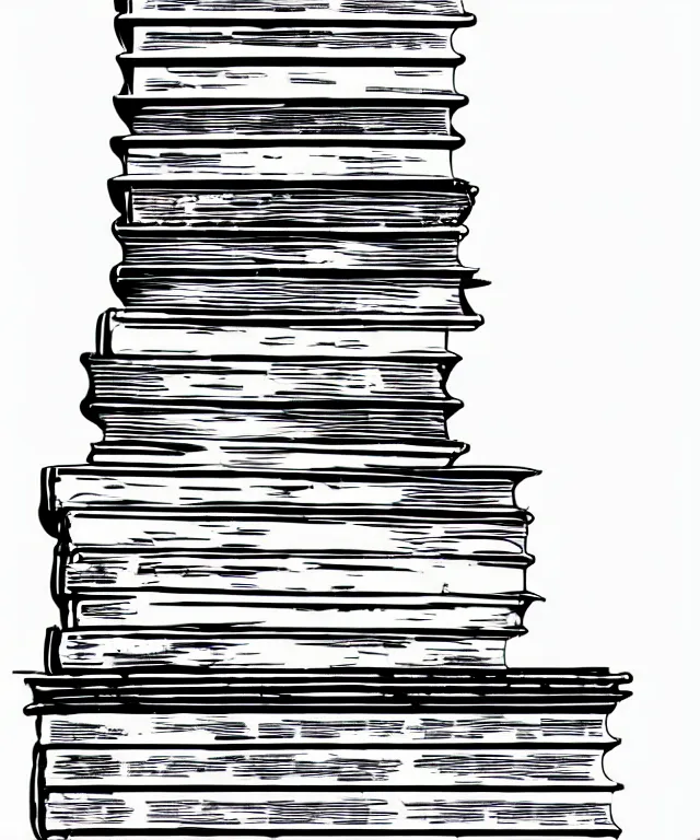 School books stack with pens and pencils glass Vector Image