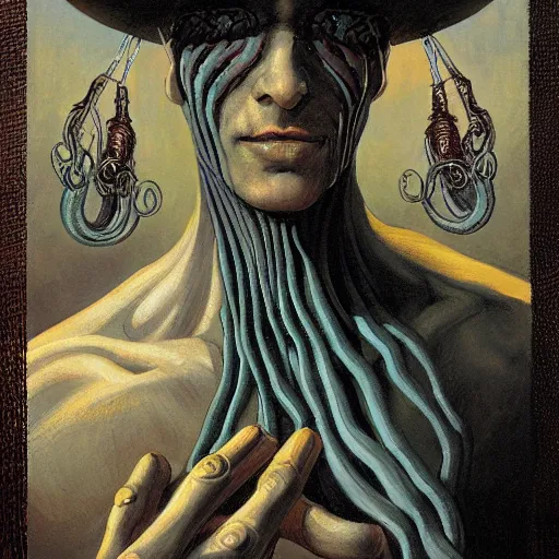 Image similar to portrait of a tentacle mage, by Gerald Brom