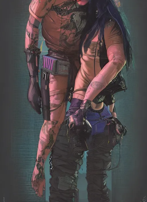 Prompt: cyberpunk jujitsu assassin. submission hold. portrait by mœbius and will eisner and gil elvgren and pixar. realistic proportions. cyberpunk 2 0 7 7, apex, blade runner 2 0 4 9 concept art. cel shading. attractive face. thick lines.