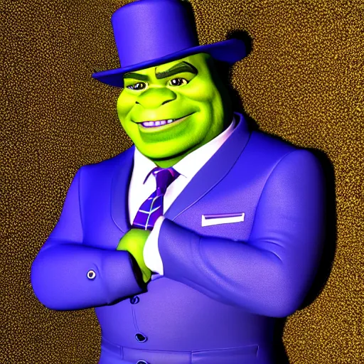 Image similar to shrek as steve harvey, highly detailed, extremely high quality, hd, 4 k, 8 k, professional photographer, 4 0 mp, lifelike, top - rated, award winning, realistic, detailed lighting, detailed shadows, sharp, no blur, edited, corrected, trending