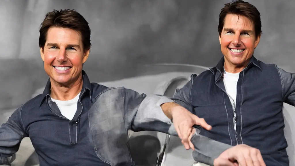 Image similar to A studio photo of Tom Cruise