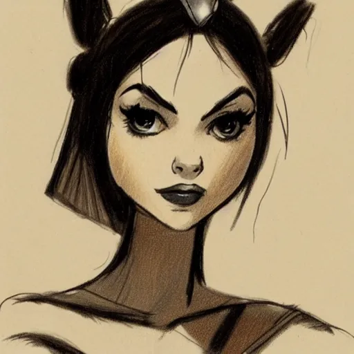 Image similar to milt kahl sketch of victoria justice as princess padme from star wars episode 3