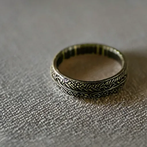 Prompt: a closeup hd photography of an intricate handcrafted finger ring