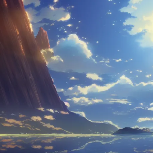 Image similar to Mt Sinai, artwork by makoto shinkai, wallpaper, high quality, 8k resolution