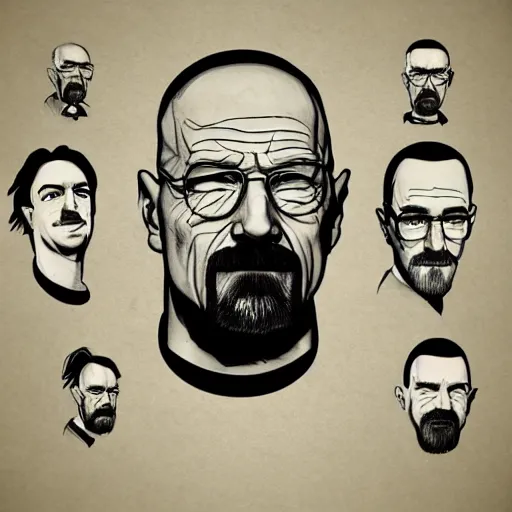 Image similar to walter white character sketches