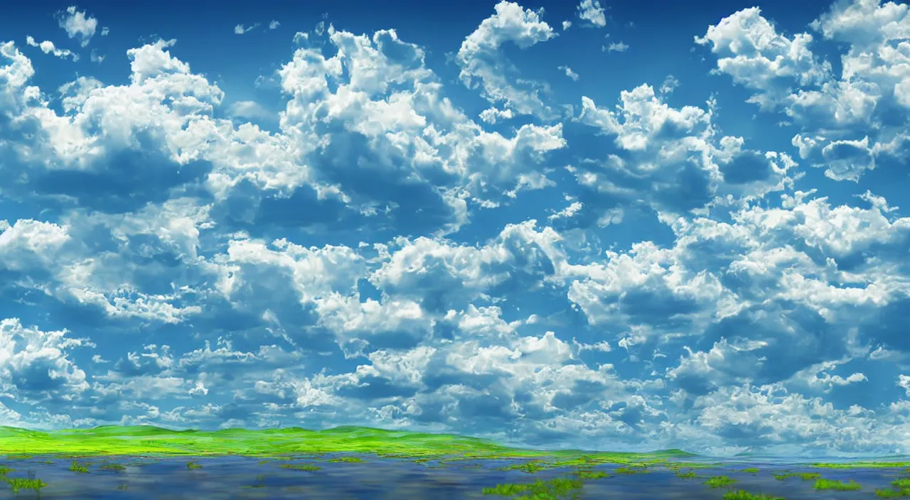 Prompt: very big raindrops floating in a perfect blue sunny sky above desolate land, hyper detailed photorealistic, saturated colors