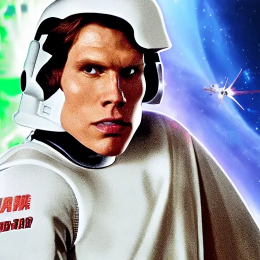Image similar to Live Action Still of Jerma in Star Wars: A New Hope, real life, hyperrealistic, ultra realistic, realistic, highly detailed, epic, HD quality, 8k resolution, body and headshot, film still