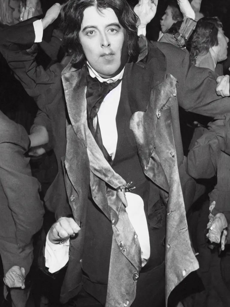 Prompt: oscar wilde dancing at a gay club in the 2 1 st century