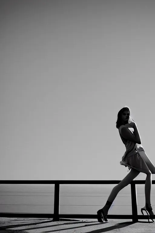 Image similar to street photography of gorgeous model girl on Santa Monica peer By Emmanuel Lubezki