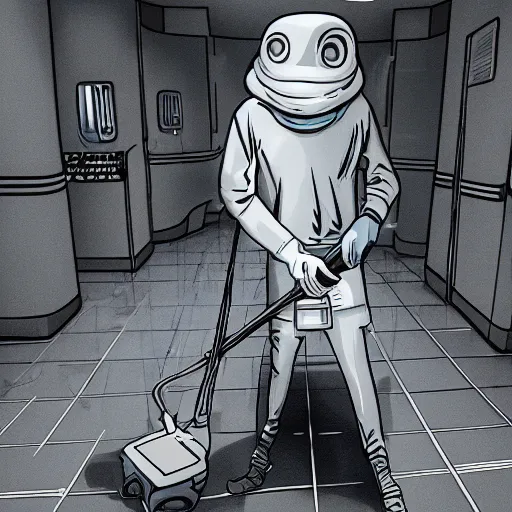 Image similar to grey alien janitor