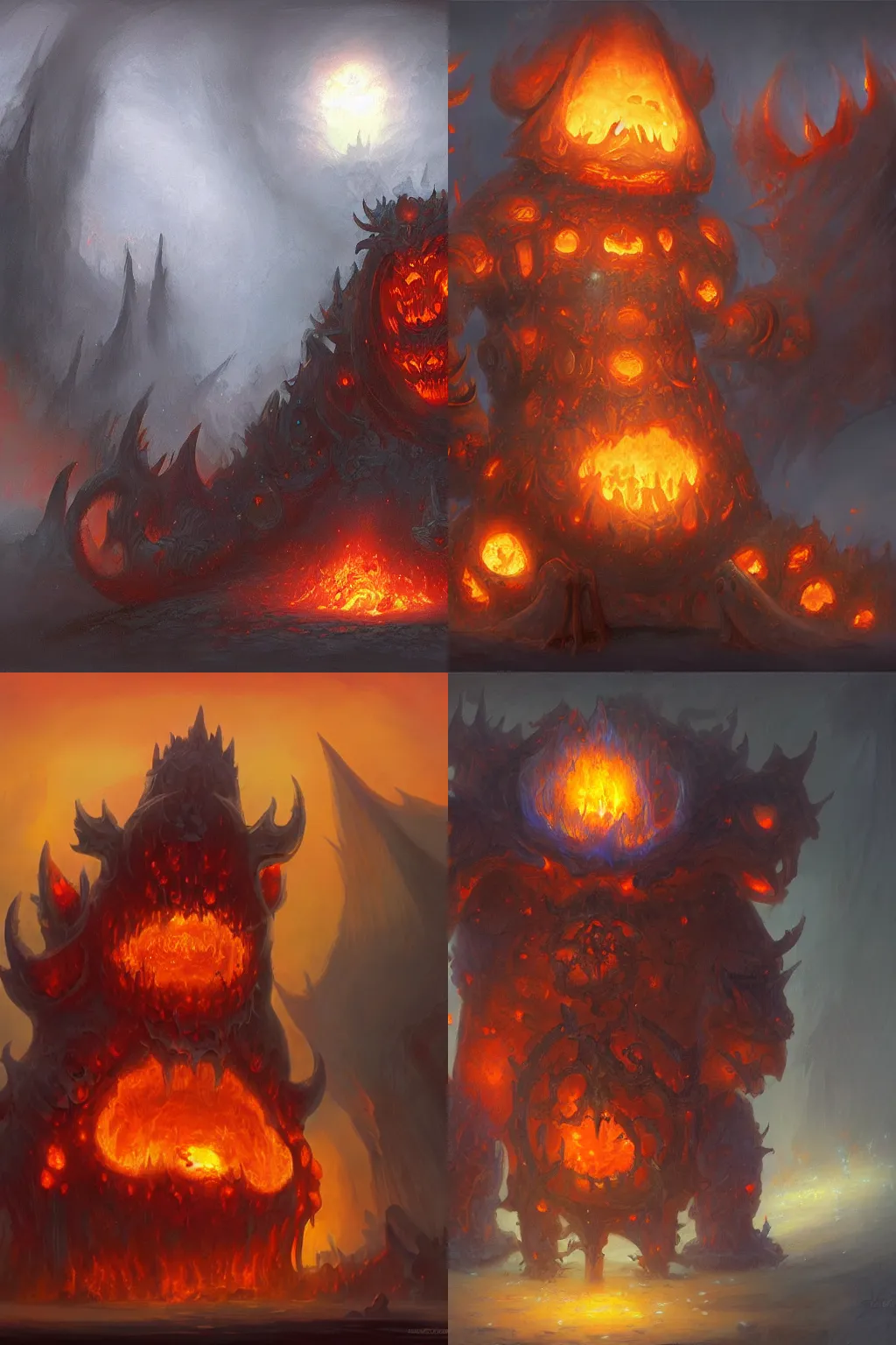 Prompt: ragnaros by shaun tan, world of warcraft concept art