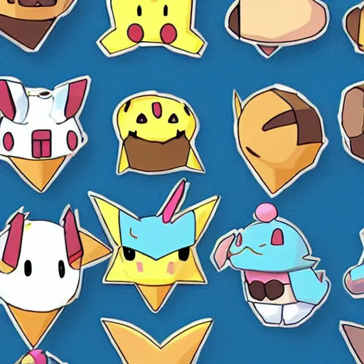 Image similar to ice cream sandwich pokemon by ken sugimori