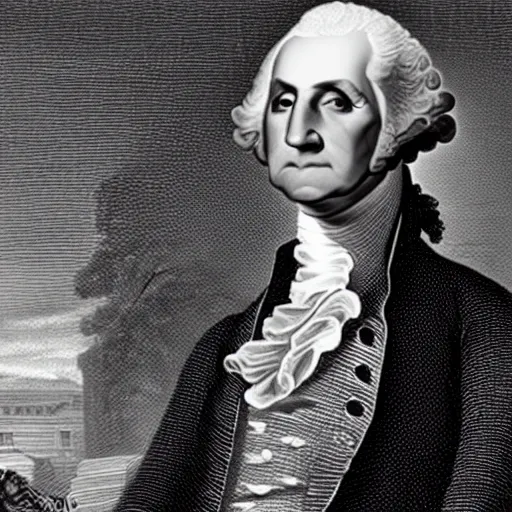 Prompt: George Washington as a washing machine