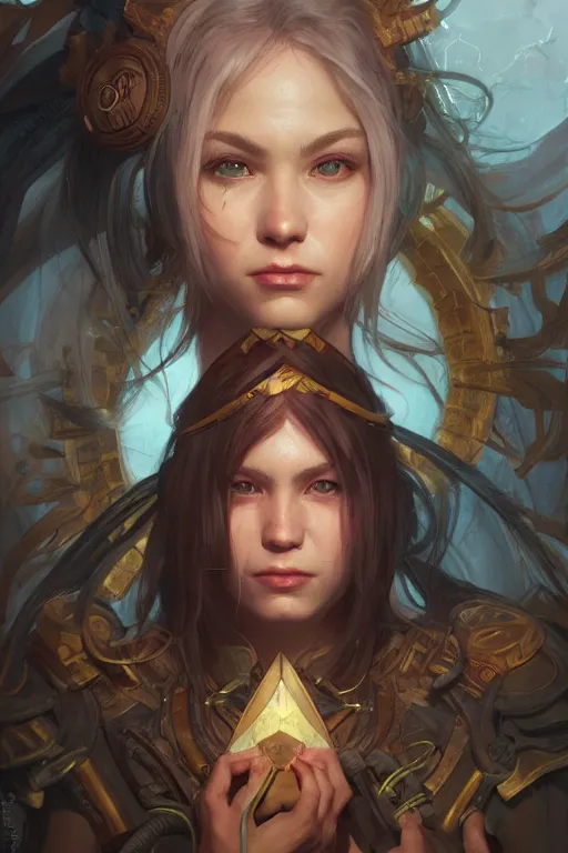 Image similar to portrait of the god of gaming, D&D, fantasy, highly detailed, digital painting, artstation, concept art, smooth, sharp focus, illustration, art by artgerm and greg rutkowski and alphonse mucha
