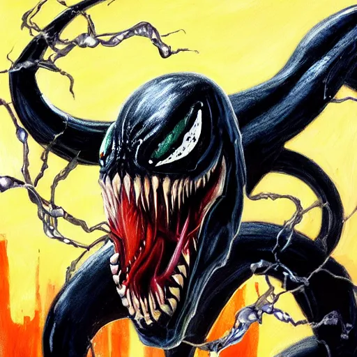 Image similar to Venom Oil painting 4K quality super realistic