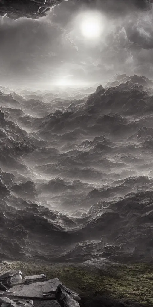 Image similar to 3 d matte painting of the void