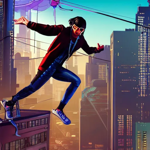 Jump Guy & City Art Wallpapers - Cyberpunk City Wallpapers 4k
