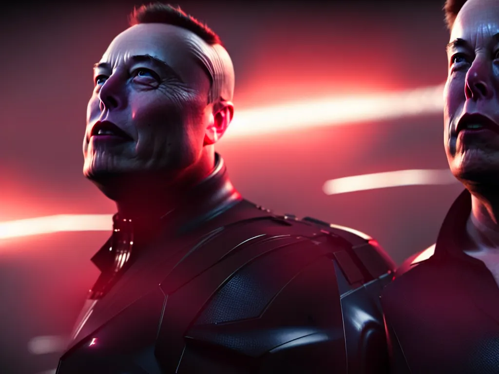 Prompt: elon musk in a DC movie, science fiction industrial hard science concept art, 8K render octane high definition cgsociety, photorealistic, unreal engine