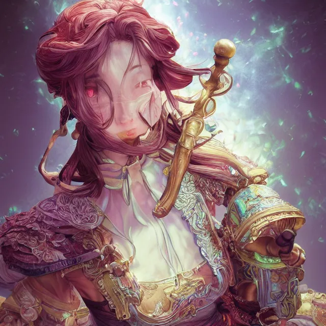 Image similar to the portrait of neutral good colorful female cleric bard as absurdly beautiful, gorgeous, elegant, skinny young gravure idol, an ultrafine hyperdetailed illustration by kim jung gi, irakli nadar, intricate linework, sharp focus, bright colors, octopath traveler, final fantasy, unreal engine 5 highly rendered, global illumination, radiant light, detailed and intricate environment