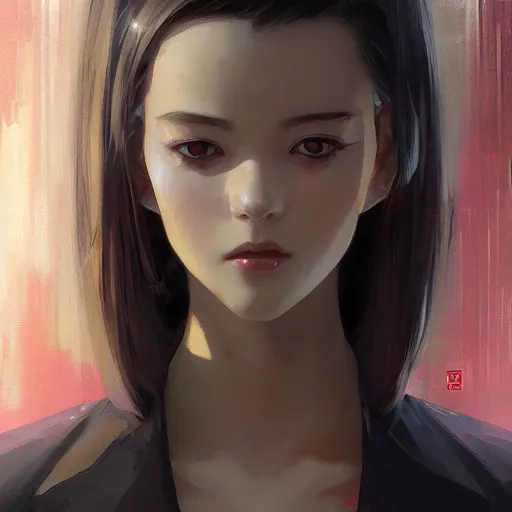 Image similar to elegant girl in urban outfit, cute fine face, rounded eyes, digital painting, fan art, pixiv, by Ilya Kuvshinov, katsuhiro otomo ghost-in-the-shell, magali villeneuve, artgerm, Jeremy Lipkin and Michael Garmash and Rob Rey