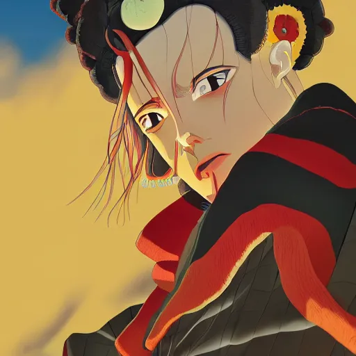 Image similar to tamayo from kimetsu no yaiba, backlighting, golden hour, contrast, detailed, focus, digital painting, concept art, illustration, artstation, art steven stahlberg and goya