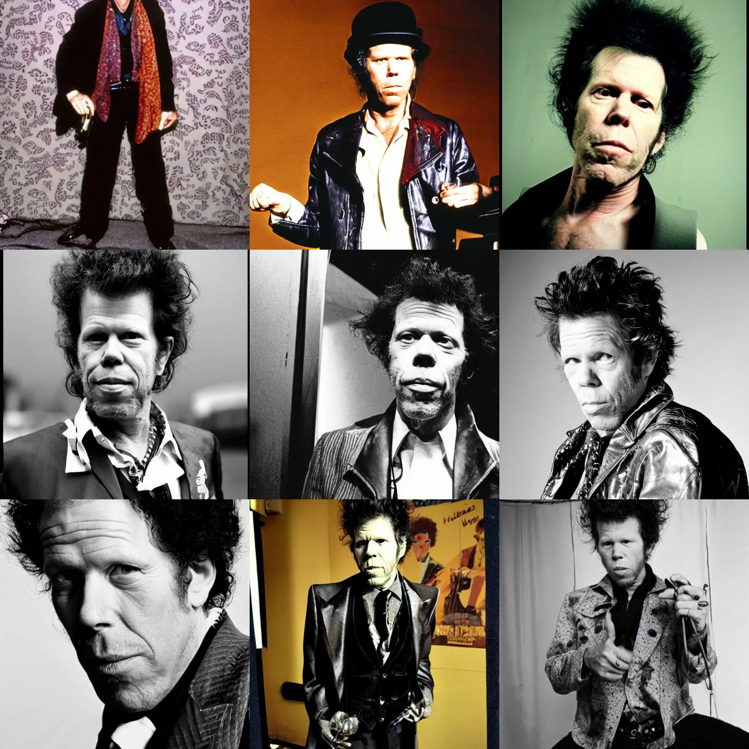 Prompt: tom waits dressed like superfly