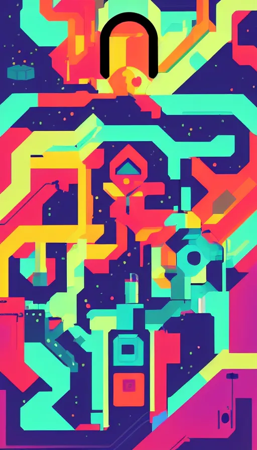 Image similar to techno artwork, by kurzgesagt,