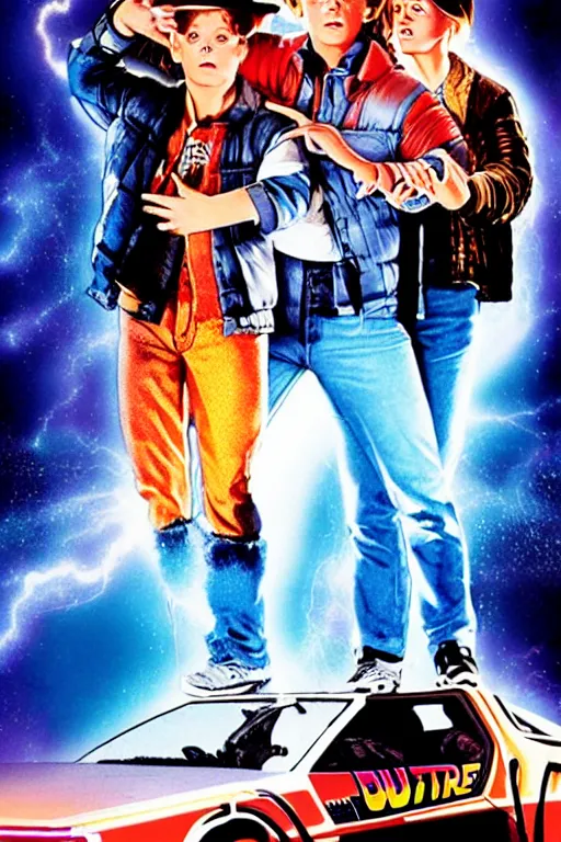 Prompt: a movie poster for Back to The Future part 96: the revenge