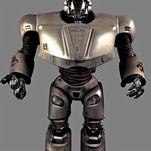 Prompt: Marauder power armor from Robert Heinlein's Starship Troopers