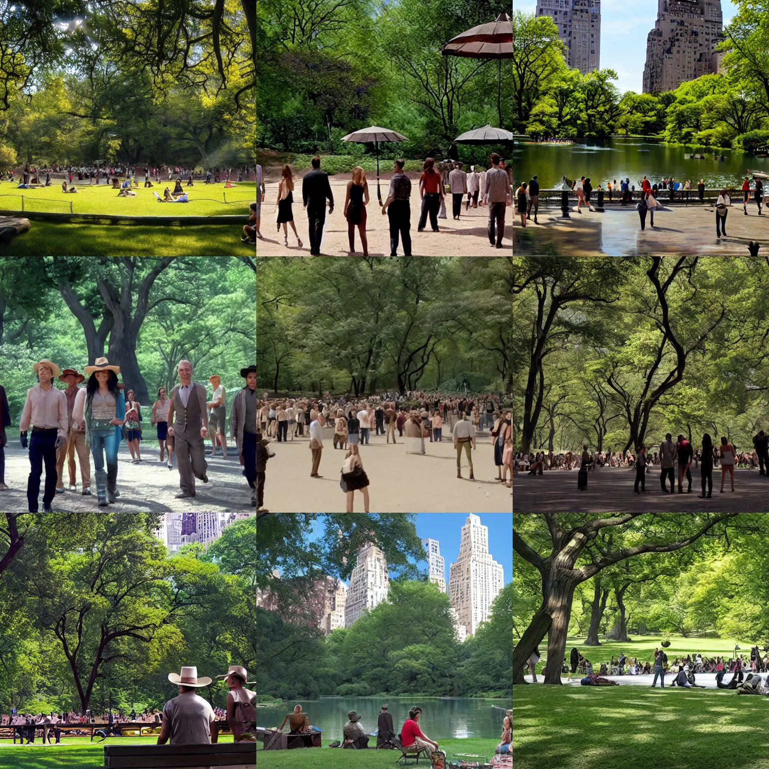 Prompt: Movie still of Central Park in the summer, Westworld