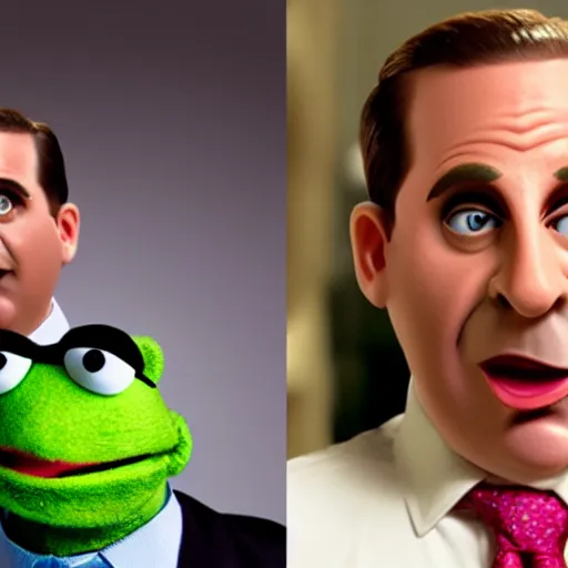 Image similar to michael scott realistic muppet