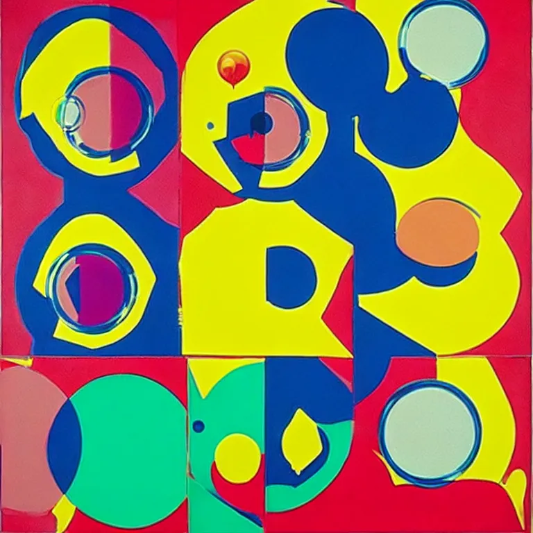 Image similar to ( ( ( ( ( a portrait of a robot family with soap bubbles, pop art ) ) ) ) ) by andy warhol, roy lichtenstein, claes oldenburg, james rosenquist and wayne thiebaud!!!!!!!!!!!!!!!!!!!!!!!!!!!!!!