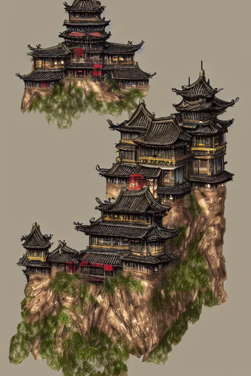 Prompt: steampunk Chinese ancient castle, fantasy, trending on ArtStation