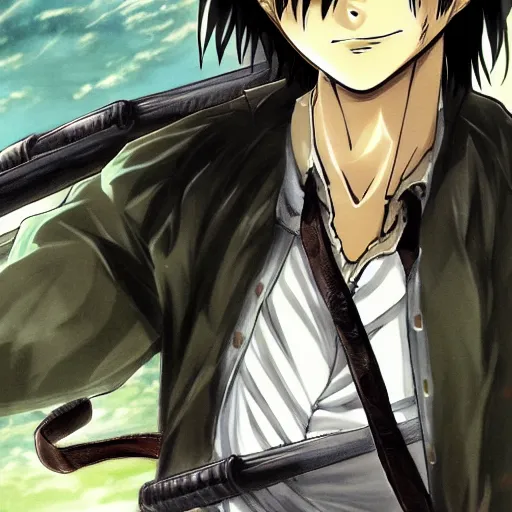 Image similar to eren yeager, anime style, highly detailed, mega detailed,