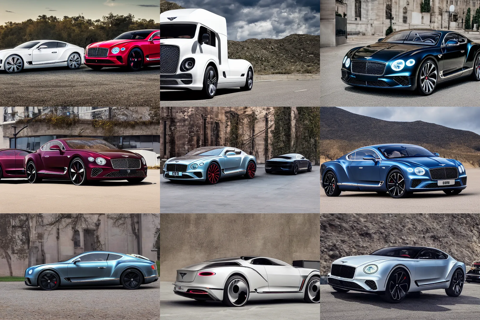 Image similar to Bentley Continental GT style Tesla Cybertruck