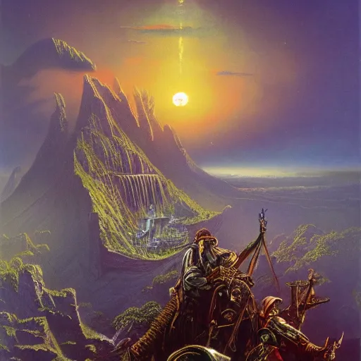 Image similar to fief of relentless autodidact ferocious labor yoke, save me the silver covenant, in the style of bruce pennington and jeff easley, 8 k resolution