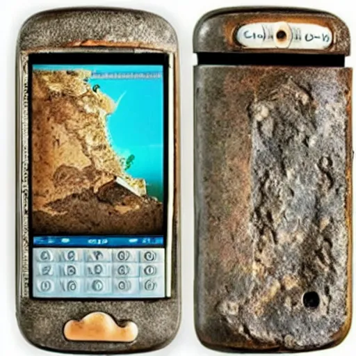 Prompt: ancient antikythera cell phone