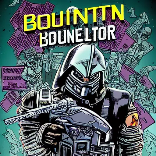 Image similar to sci - fi, dystopian bounty hunter, art by kevin eastman